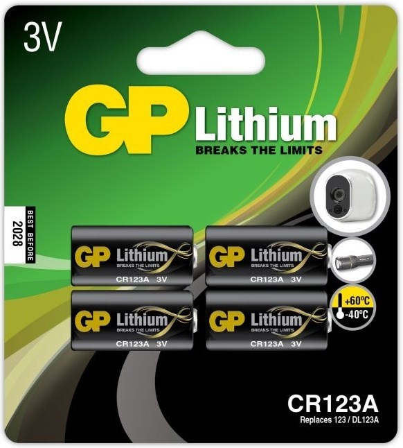 GP Litiumbatteri, CR123A, 4-pack in the group HOME ELECTRONICS / Batteries & Chargers / Batteries / Other at TP E-commerce Nordic AB (38-99866)