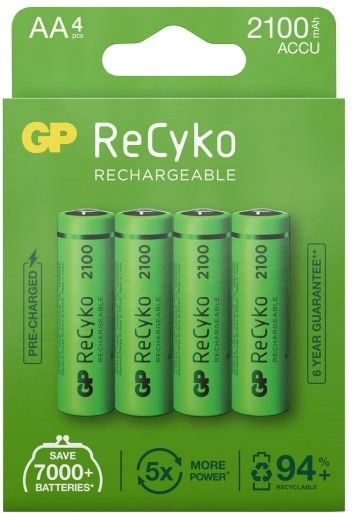 GP ReCyko AA-batteri, 2100 mAh, 4-pack in the group HOME ELECTRONICS / Batteries & Chargers / Rechargable batteries / AA at TP E-commerce Nordic AB (38-99871)