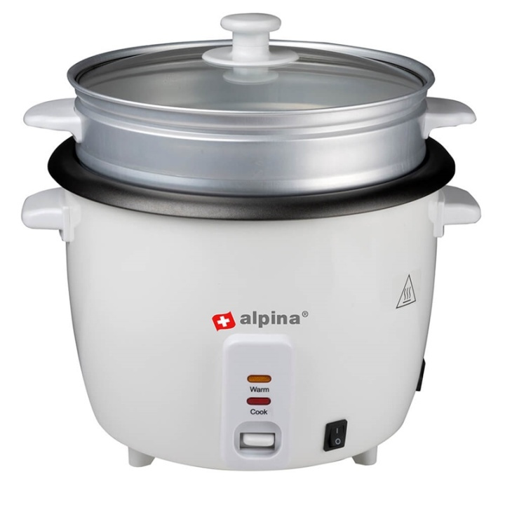 ALPINA Rice Cooker White 1,8L in the group HOME, HOUSEHOLD & GARDEN / Household appliances / Rice & Egg cooker at TP E-commerce Nordic AB (A00044)