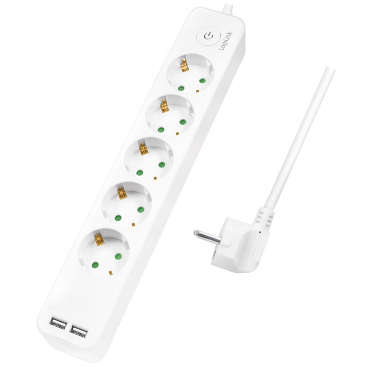 LogiLink Grenuttag 5-vägs + 2st USB m b in the group HOME, HOUSEHOLD & GARDEN / Electricity & Lighting / Power strips at TP E-commerce Nordic AB (A00848)