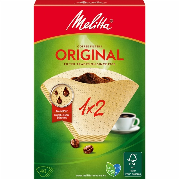 Melitta Kaffefilter 1X2 40pack (Obs 18 in the group HOME, HOUSEHOLD & GARDEN / Household appliances / Coffee makers and accessories / Filters & Accessories at TP E-commerce Nordic AB (A00877)