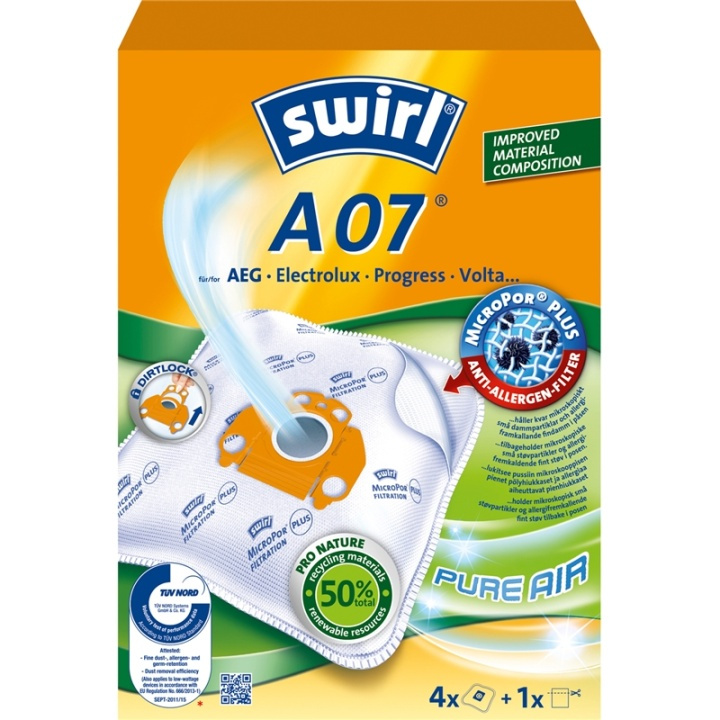 Swirl Dammsugarpåsar A07 OBS 3X4ST in the group HOME, HOUSEHOLD & GARDEN / Cleaning products / Vacuum cleaners & Accessories / Accessories / Vacuum bags at TP E-commerce Nordic AB (A01074)
