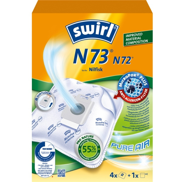 Swirl Dammsugarpåsar N73 OBS 3X4ST in the group HOME, HOUSEHOLD & GARDEN / Cleaning products / Vacuum cleaners & Accessories / Accessories / Vacuum bags at TP E-commerce Nordic AB (A01075)