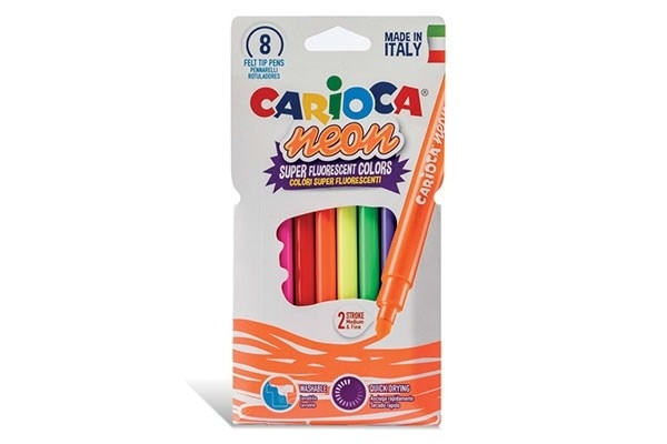 Carioca Fiberpennor, Neon 8st in the group TOYS, KIDS & BABY PRODUCTS / Toys / Draw & Count at TP E-commerce Nordic AB (A01190)