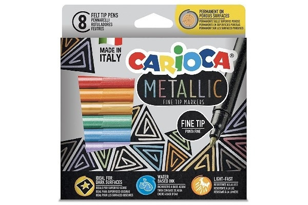Carioca Metallic Fineliner 8st in the group Sport, leisure & Hobby / Hobby / Paint & Draw / Pencils, crayons & ink at TP E-commerce Nordic AB (A01197)