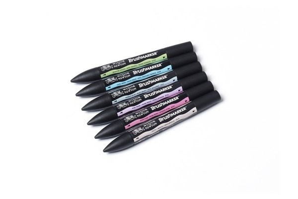 Winsor Brushmarker 6st, Pastel Tones in the group Sport, leisure & Hobby / Hobby / Paint & Draw / Pencils, crayons & ink at TP E-commerce Nordic AB (A01223)