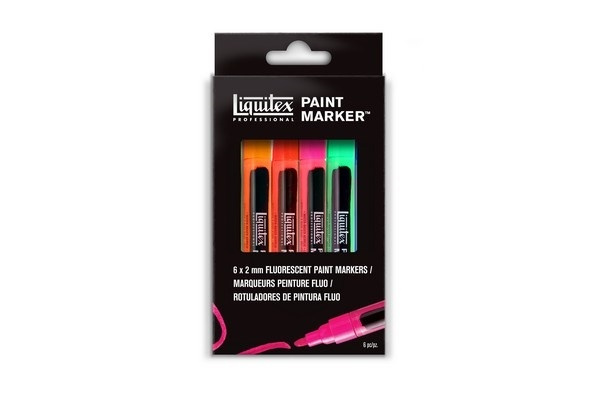 Liquitex Akrylmarkör Fin Fluorescent 6st in the group Sport, leisure & Hobby / Hobby / Paint & Draw / Pencils, crayons & ink at TP E-commerce Nordic AB (A01245)