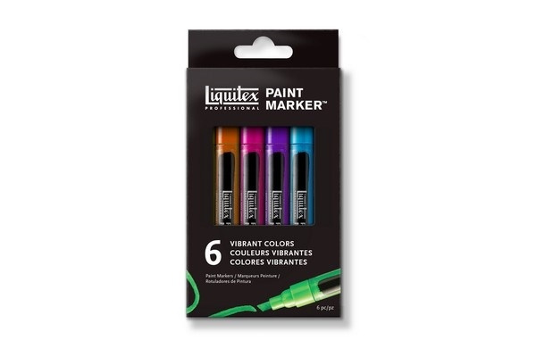 Liquitex Akrylmarkör Fin, Vibrant 6st in the group Sport, leisure & Hobby / Hobby / Paint & Draw / Pencils, crayons & ink at TP E-commerce Nordic AB (A01247)