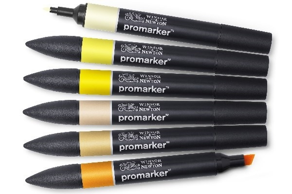 Winsor Promarker 6st, Yellow tones in the group Sport, leisure & Hobby / Hobby / Paint & Draw / Pencils, crayons & ink at TP E-commerce Nordic AB (A01317)