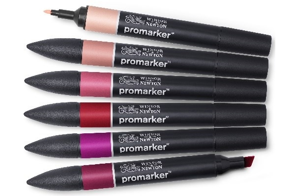 Winsor Promarker 6st, Red tones in the group Sport, leisure & Hobby / Hobby / Paint & Draw / Pencils, crayons & ink at TP E-commerce Nordic AB (A01319)