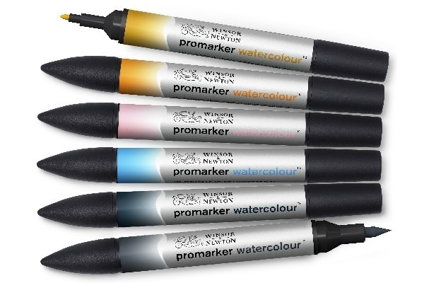 Winsor WaterColour Marker 6-pack, Sky tones set in the group Sport, leisure & Hobby / Hobby / Paint & Draw / Pencils, crayons & ink at TP E-commerce Nordic AB (A01326)
