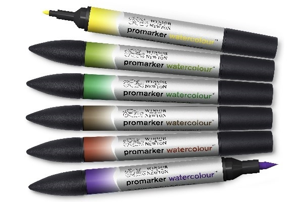 Winsor WaterColour Marker 6-pack, Foliage tones set in the group Sport, leisure & Hobby / Hobby / Paint & Draw / Pencils, crayons & ink at TP E-commerce Nordic AB (A01327)