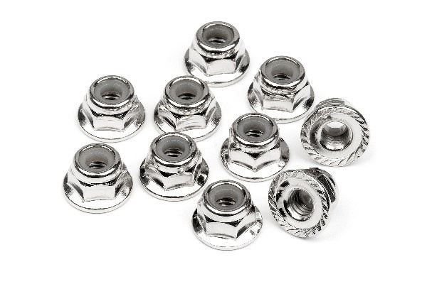 Serrated Flange Lock Nut M4 (Silver/10Pcs) in the group TOYS, KIDS & BABY PRODUCTS / Radio controlled / Spare parts & Extra accessories / HPI / Screws / Mounts / Nuts at TP E-commerce Nordic AB (A02105)