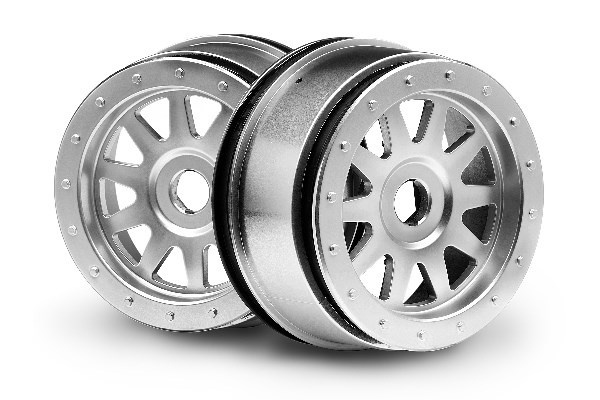 Tr-10 Glue-Lock Wheel Matte Chrome (120X60Mm/2Pcs) in the group TOYS, KIDS & BABY PRODUCTS / Radio controlled / Spare parts & Extra accessories / HPI / Rims / Offroad at TP E-commerce Nordic AB (A02409)