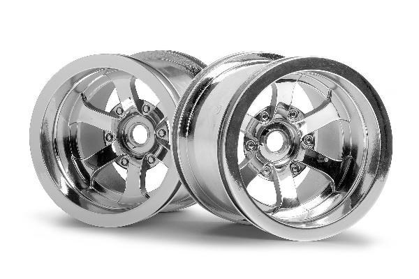 Scorch 6-Spoke Wheel Shiny Chrome (55X50Mm/2Pcs) in the group TOYS, KIDS & BABY PRODUCTS / Radio controlled / Spare parts & Extra accessories / HPI / Rims / Offroad at TP E-commerce Nordic AB (A03040)