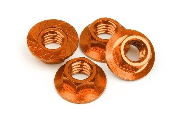 Serrated Flange Nut M4 (Orange/4Pcs) in the group TOYS, KIDS & BABY PRODUCTS / Radio controlled / Spare parts & Extra accessories / HPI / Screws / Mounts / Nuts at TP E-commerce Nordic AB (A04096)