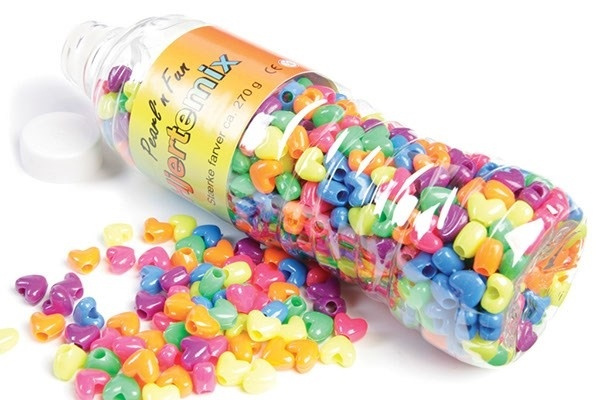 Pearl`n fun Pärlor hjärtmix, 270g in the group Sport, leisure & Hobby / Hobby / Beads / Plastic beads at TP E-commerce Nordic AB (A05261)