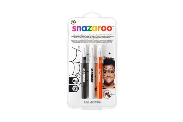 Snazaroo Ansiktsfärg penslar 3st, Svart/Vit/Orange in the group TOYS, KIDS & BABY PRODUCTS / Toys / Masquerade costumes at TP E-commerce Nordic AB (A05313)