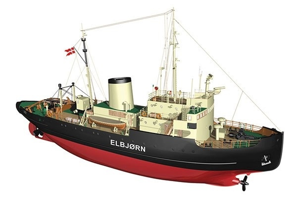 1:75 Elbjørn Icebreaker -Wooden hull in the group Sport, leisure & Hobby / Hobby / Wooden model kits / Ships at TP E-commerce Nordic AB (A05455)