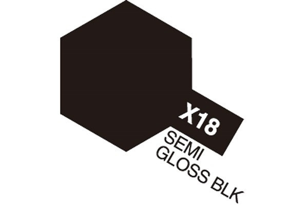Acrylic Mini X-18 Semi Gloss Black in the group Sport, leisure & Hobby / Hobby / Hobby colors / Tamiya / Water-based at TP E-commerce Nordic AB (A05794)