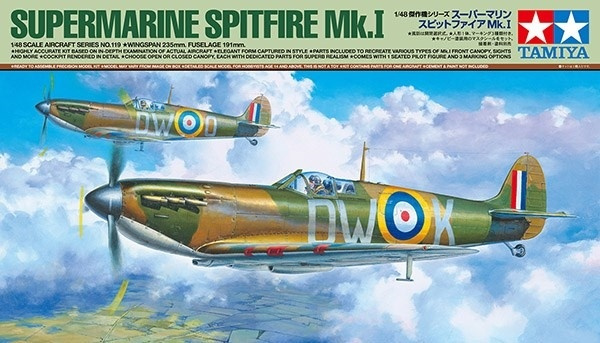 Tamiya 1:48 Supermarine Spitfire Mk.I in the group Sport, leisure & Hobby / Hobby / Plastic models / Airplanes/Helicopters at TP E-commerce Nordic AB (A07370)