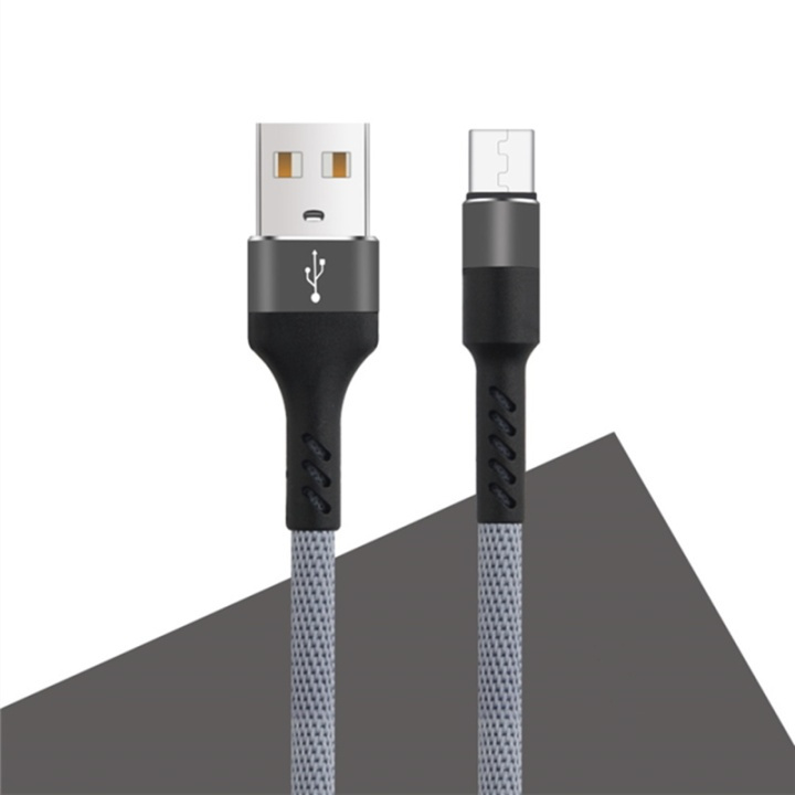 MXUC-01 microUSB-Kabel (2A) Fast Charge, Grå in the group SMARTPHONE & TABLETS / Chargers & Cables / Cables / Cables microUSB at TP E-commerce Nordic AB (A08727)