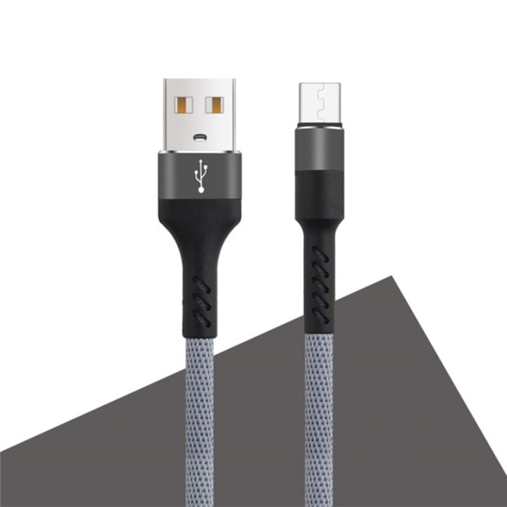 MXUC-01 microUSB Cable (2A) Fast Charge, Gray in the group SMARTPHONE & TABLETS / Chargers & Cables / Cables / Cables microUSB at TP E-commerce Nordic AB (A08727)