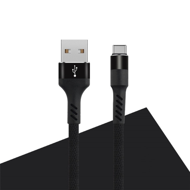 MXUC-01 USB-C Cable (2A) Fast Charge, Black in the group SMARTPHONE & TABLETS / Chargers & Cables / Cables / Cables Type C at TP E-commerce Nordic AB (A08728)