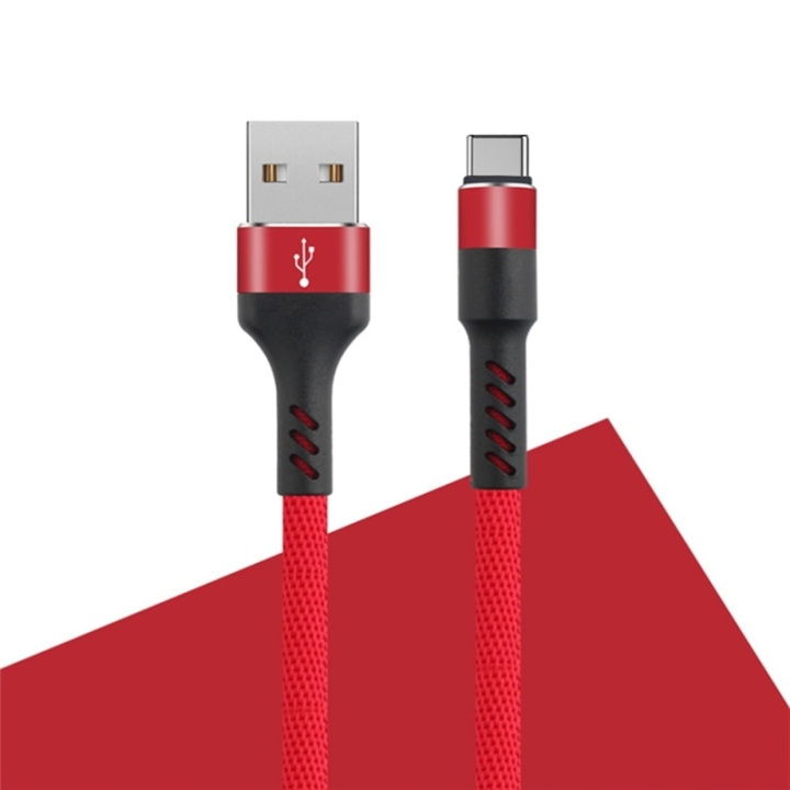 MXUC-01 USB-C Kabel (2A) Fast Charge, Röd in the group SMARTPHONE & TABLETS / Chargers & Cables / Cables / Cables Type C at TP E-commerce Nordic AB (A08730)
