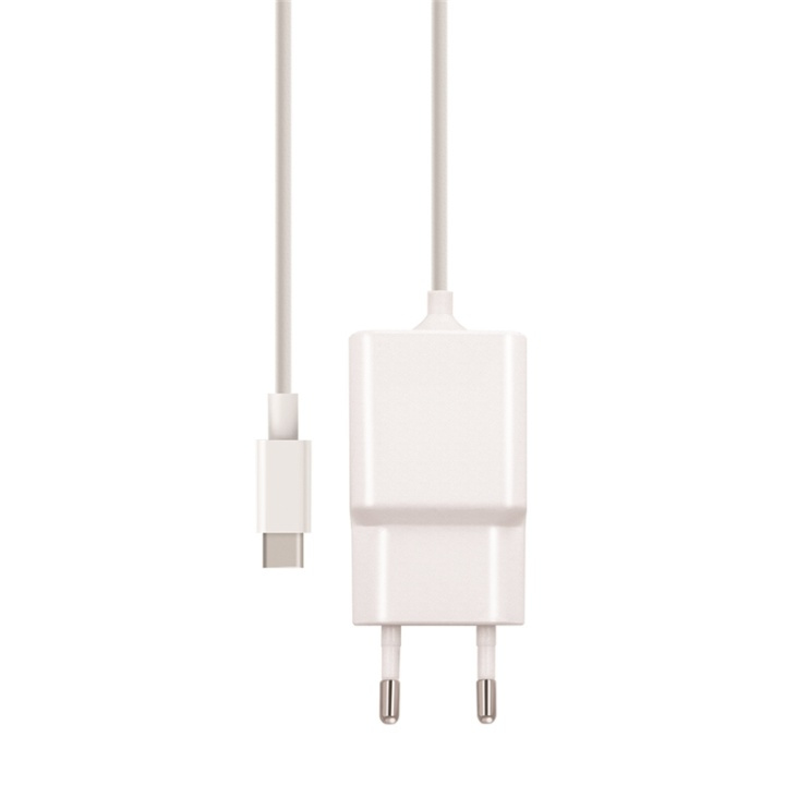MXTC-03 Väggladdare Fast Charge (2,1A), Inbyggd kabel, Vit in the group SMARTPHONE & TABLETS / Chargers & Cables / Wall charger / Wall charger USB-C at TP E-commerce Nordic AB (A08739)