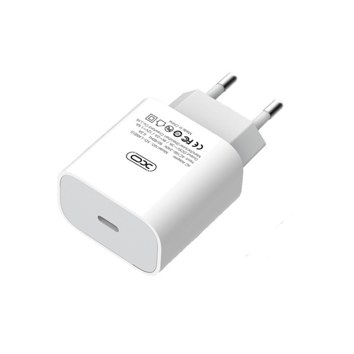 XO L40 Ultrasnabb Väggladdare (18W PD 3.0), Vit in the group SMARTPHONE & TABLETS / Chargers & Cables / Wall charger / Wall charger USB-C at TP E-commerce Nordic AB (A08766)