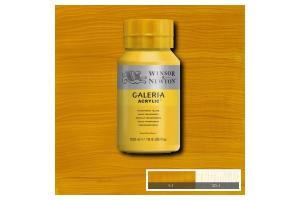 Galeria Acrylic 500Ml Trans Yellow 653 in the group Sport, leisure & Hobby / Hobby / Paint & Draw / Artist Colors / Acrylic at TP E-commerce Nordic AB (A08832)