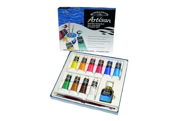 Artisan Water Mixable Oil Studio set 10x37 ml olja, penslar in the group Sport, leisure & Hobby / Hobby / Paint & Draw / Artist Colors / Oil paint at TP E-commerce Nordic AB (A08958)
