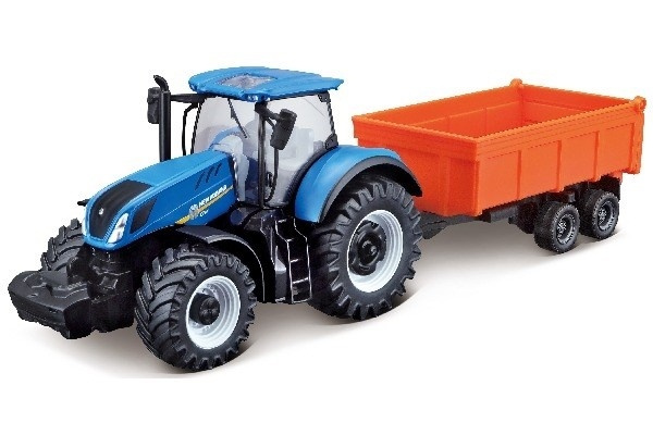 Tractor w/tipping trailer N.H T7.615 10cm Blå in the group TOYS, KIDS & BABY PRODUCTS / Toys / Toy cars at TP E-commerce Nordic AB (A09246)