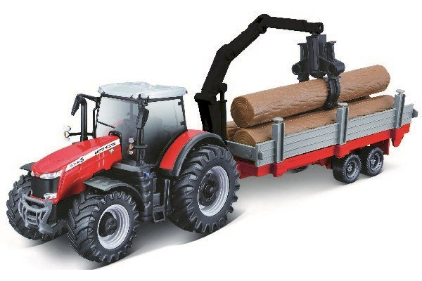 Massey Ferguson 8740S 10cm with Tree Forwarder in the group TOYS, KIDS & BABY PRODUCTS / Toys / Toy cars at TP E-commerce Nordic AB (A09903)