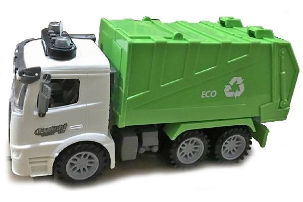 Garbage truck with Light and Sound 1:14, Green in the group TOYS, KIDS & BABY PRODUCTS / Toys / Toy cars at TP E-commerce Nordic AB (A10091)