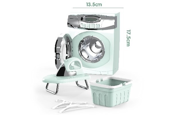Home Elektrisk tvättmaskin med tillbehör 17,5x13,7cm in the group TOYS, KIDS & BABY PRODUCTS / Toys / Little home & Role play at TP E-commerce Nordic AB (A10155)