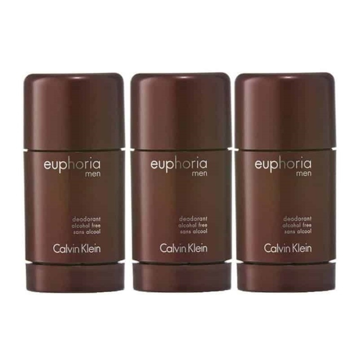 3-pack Calvin Klein Euphoria For Men Deostick 75ml in the group BEAUTY & HEALTH / Fragrance & Perfume / Deodorants / Deodorant for women at TP E-commerce Nordic AB (A10566)
