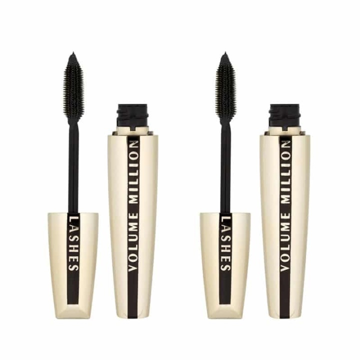 2-pack LOreal Paris Volume Million Lashes Mascara Black 10,5ml in the group BEAUTY & HEALTH / Makeup / Eyes & Eyebrows / Mascara at TP E-commerce Nordic AB (A11630)