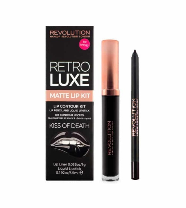 Makeup Revolution Retro Luxe Matte Lip Kit - Kiss of Death in the group BEAUTY & HEALTH / Makeup / Lips / Lip liner at TP E-commerce Nordic AB (A12008)
