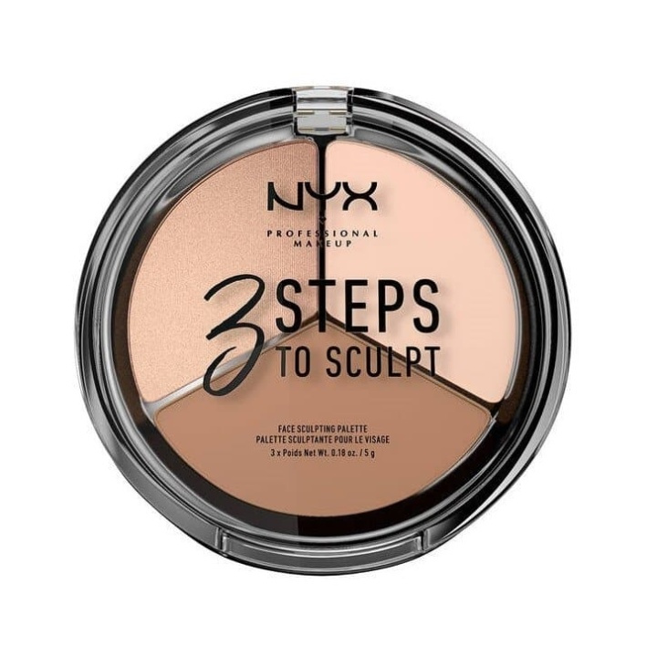 NYX PROF. MAKEUP 3 Steps To Sculpt Face Sculpting Palette - Fair in the group BEAUTY & HEALTH / Makeup / Facial makeup / Contour/Highlight at TP E-commerce Nordic AB (A12364)