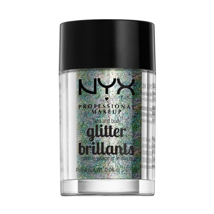 NYX PROF. MAKEUP Face & Body Glitter - 06 Crystal 2,5g in the group BEAUTY & HEALTH / Makeup / Facial makeup / Glitter at TP E-commerce Nordic AB (A12454)