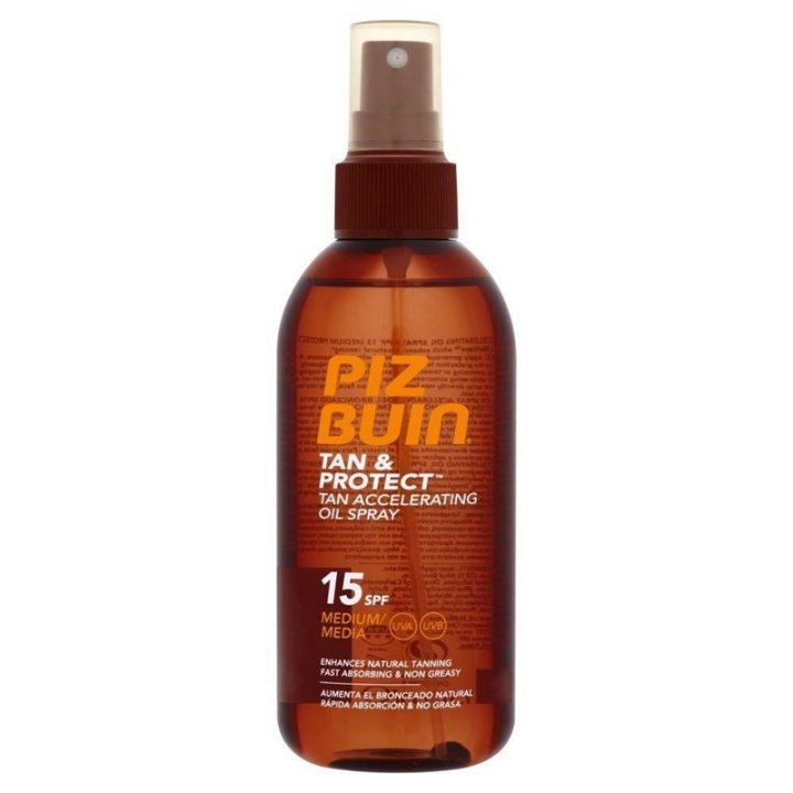 Piz Buin Tan & Protect Tan Accelerating Oil Spray SPF15 150ml in the group BEAUTY & HEALTH / Skin care / Tanning / Sunscreen at TP E-commerce Nordic AB (A12744)