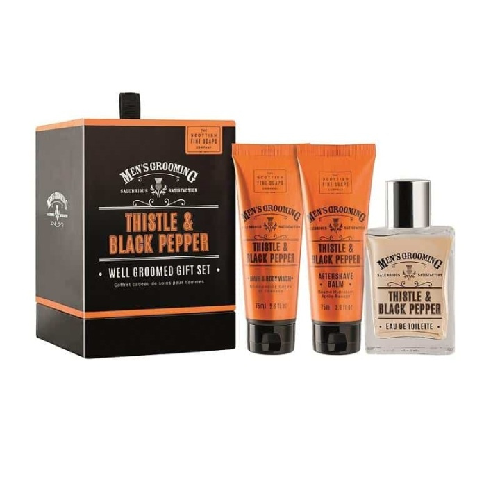 Giftset Scottish Fine Soaps Thistle & Black Pepper Well Groomed Gift Set in the group BEAUTY & HEALTH / Gift sets / Gift sets for him at TP E-commerce Nordic AB (A13052)