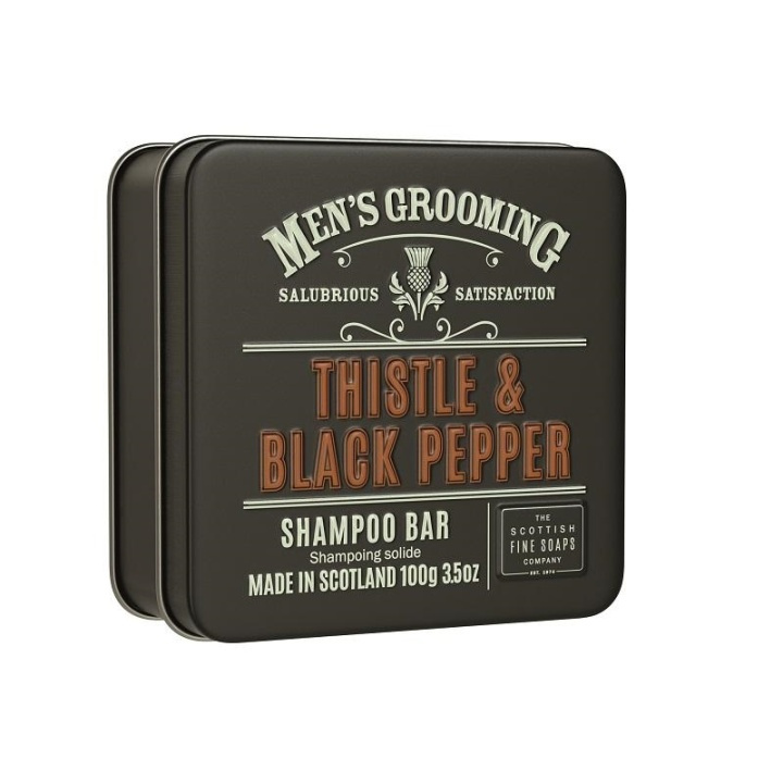 Scottish Fine Soaps Thistle & Black Pepper Shampoo Bar in a Tin 100g in the group BEAUTY & HEALTH / Gift sets / Gift sets for him at TP E-commerce Nordic AB (A13074)