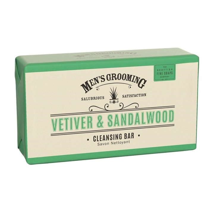 Scottish Fine Soaps Vetiver & Sandalwood Wrapped Cleansing Bar 220g in the group BEAUTY & HEALTH / Gift sets / Gift sets for him at TP E-commerce Nordic AB (A13084)