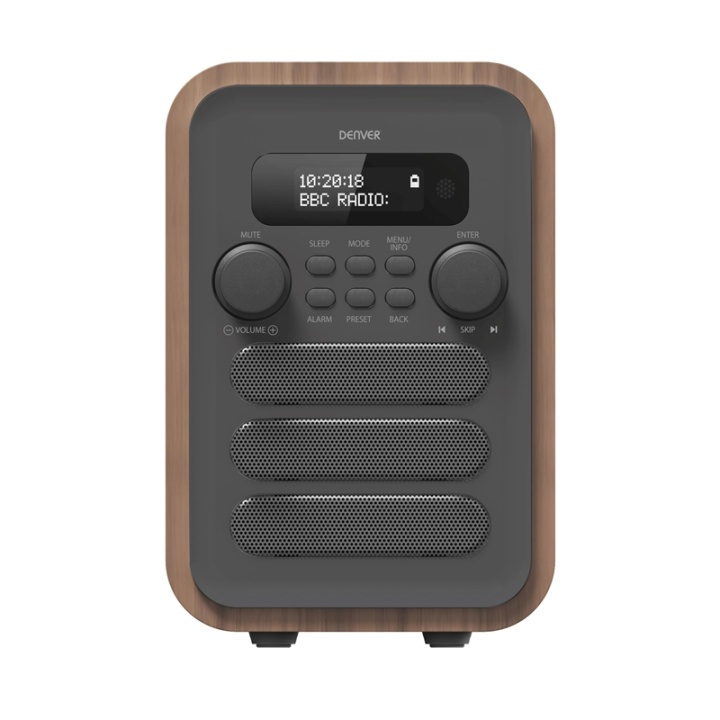 Denver FM/DAB+ Radio Bluetooth Trä/gr in the group HOME ELECTRONICS / Audio & Picture / Home cinema, Hifi & Portable / Radio & Alarm clocks / Radio at TP E-commerce Nordic AB (A13713)