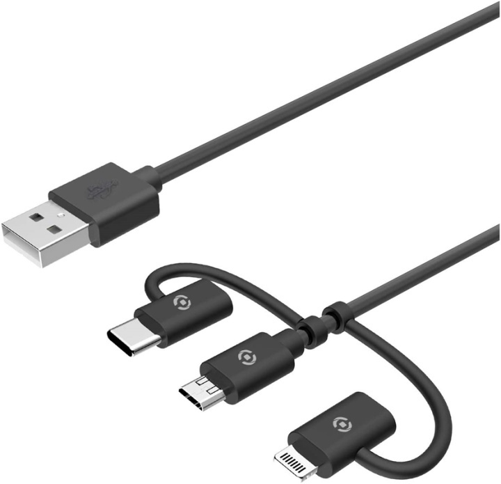 Celly 3-i-1-kabel MicroUSB / Lightni in the group SMARTPHONE & TABLETS / Chargers & Cables / Cables / Cables microUSB at TP E-commerce Nordic AB (A13739)