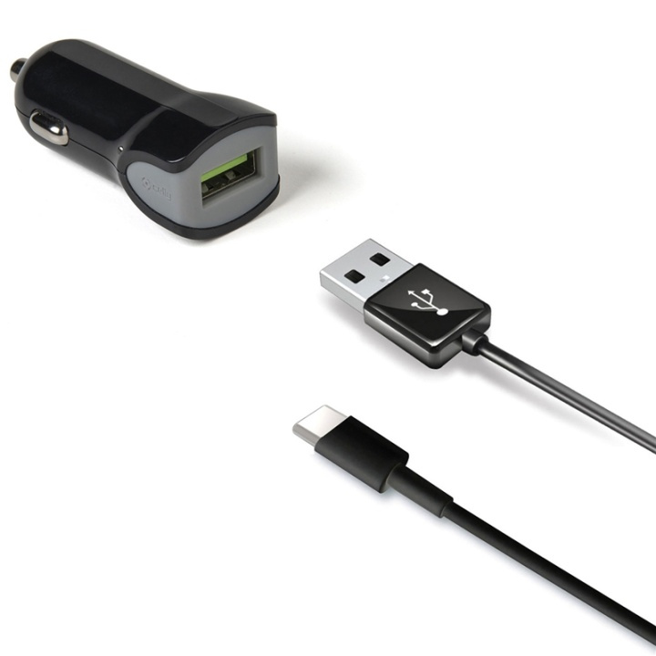 Celly Billaddare + USB-C-kabel 2,4A in the group SMARTPHONE & TABLETS / Chargers & Cables / Car chargers / Car chargers USB at TP E-commerce Nordic AB (A13741)