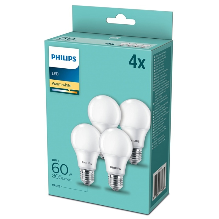 Philips 4-pack LED E27 Normal Frost 60 in the group HOME ELECTRONICS / Lighting / LED lamps at TP E-commerce Nordic AB (A13811)